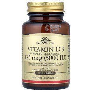 Solgar Vitamin D3 125 mcg (5000 IU) 100 Softgels Витамин D