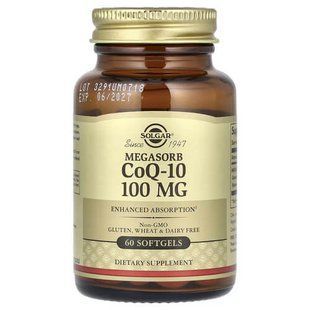 Solgar Megasorb CoQ-10 100 mg 60 рідких капсул Коензим Q-10