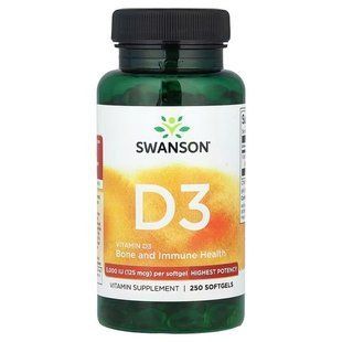 Swanson Vitamin D3 5000 IU 250 softgels Витамин D
