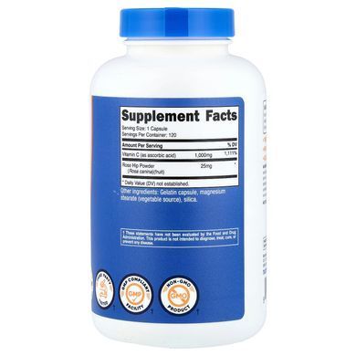 Nutricost Vitamin C With Rose Hips 1,000 mg 120 Capsules Витамин С