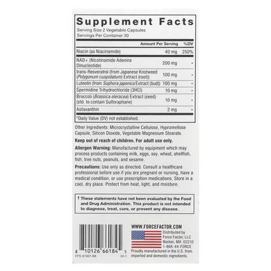 Force Factor NAD+ Longevity Nutrient Complex 60 растительных капсул Ниацин (B-3)