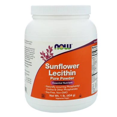 NOW Sunflower Lecithin Powder 454 грамм Лецитин