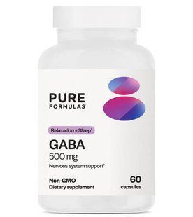 Pure Formulas GABA 500 mg 60 капсул GABA