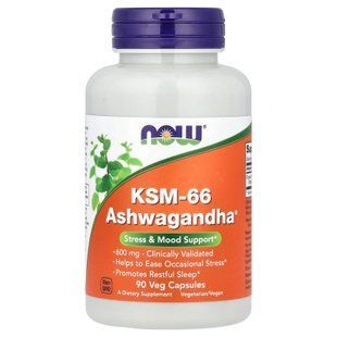 NOW KSM-66 Ashwagandha 600 mg 90 Veg Capsules Ашваганда
