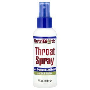 Флакон NutriBiotic (Throat Spray) with Grapefruit Seed Extract plus Zinc & Menthol 118 мл Для горла