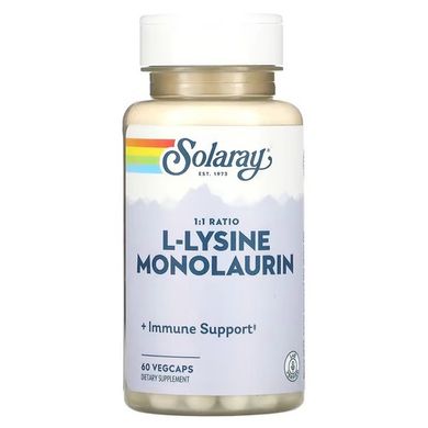 Solaray L-Lysine Monolaurin 60 растительных капсул Монолаурин