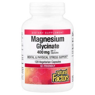Natural Factors Magnesium Glycinate 200 mg 120 растительных капсул Магний