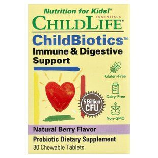 ChildLife Immune & Digestive Support 30 жевательных таблеток Пробиотики и Энзимы для детей