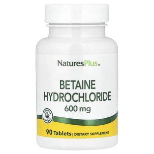 NaturesPlus Betaine Hydrochloride 600 mg 90 Tablets Бетаин