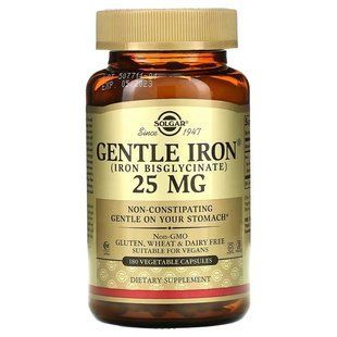 Solgar Gentle Iron 25 mg 180 caps Железо