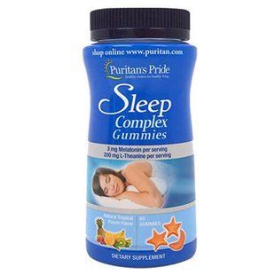 Puritan's&nbsp;Pride Sleep Complex&nbsp;Gummy with Melatonin L-Theanine 60 желеек Мелатонин