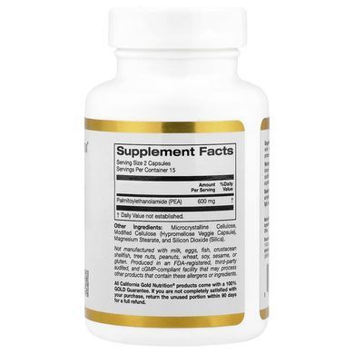 California Gold Nutrition PEA 600 mg 30 растительных капсул Для суставов и связок