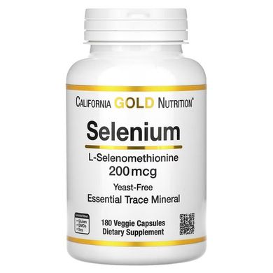 California Gold Nutrition Selenium Yeast-Free 200 mcg 180 капсул Селен