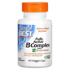Doctor's Best Active B Complex with Quatrefolic 60 рослинних капсул Комплекс вітамінів групи В