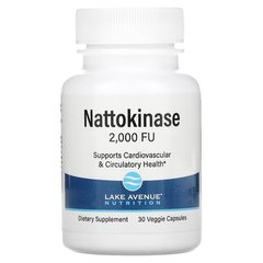 Lake Avenue Nutrition Nattokinase 2,000 FUs 30 капсул Наттокіназа