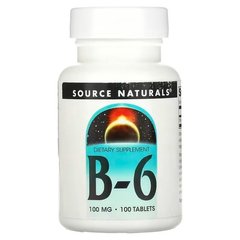 Source Naturals B-6 100 mg 100 табл. Витамин B-6