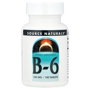 Source Naturals B-6 100 mg 100 tab Пиридоксин (B-6)