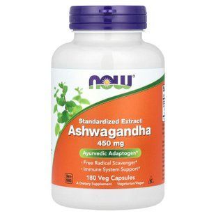 NOW Ashwagandha 450 mg 180 Veg Capsules Ашваганда