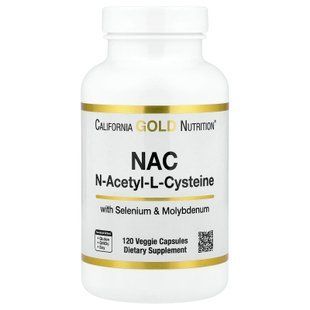 California Gold Nutrition NAC 120 растительных капсул NAC (N-ацетил-L-цистеин)