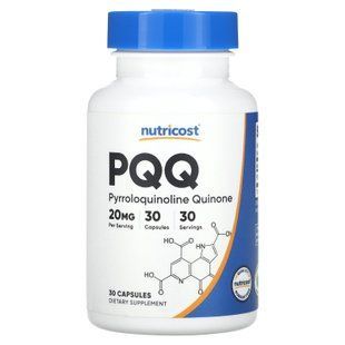 Nutricost PQQ 20 mg 30 Capsules Пирролохинолинхинон (PQQ)
