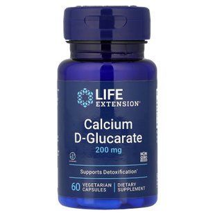 Life Extension Calcium D-Glucarate 200 mg 60 Vegetarian Capsules Кальций