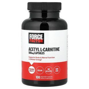 Force Factor Acetyl L-Carnitine 500 mg 100 растительных капсул L-Карнитин