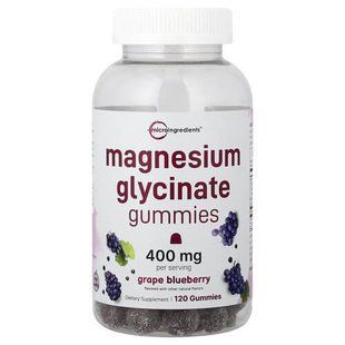 Micro Ingredients Magnesium Glycinate 120 Gummies Магний