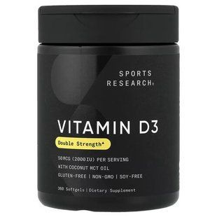 Sports Research Vitamin D3 50 mcg (2,000 IU) 360 Softgels Витамин D