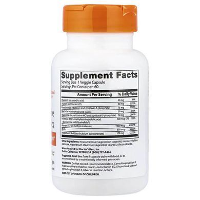Doctor's Best Active B Complex with Quatrefolic 60 растительных капсул Комплекс витаминов группы В