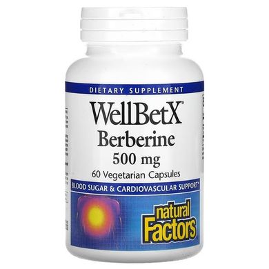 Natural Factors WellBetX Berberine 500 mg 60 капс. Берберин