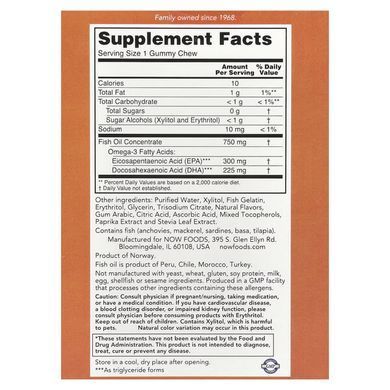 NOW Omega-3 Fish Oil 36 жевательных таблеток Омега-3