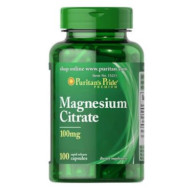 Puritan's Pride Magnesium Citrate 100 mg 100 капсул Магний