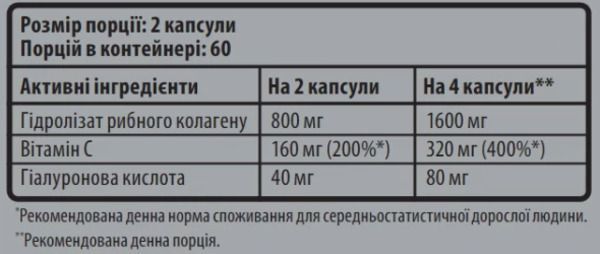 Sporter Marine Collagen + Hyaluronic Acid 120 caps Коллаген
