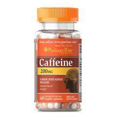 Puritan's Pride Caffeine 200 mg 60 капсул