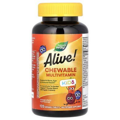 Nature's Way Alive Kid's Chewable Multivitamin 120 жувальних таблеток (10.2026) Мультивітаміни для дітей