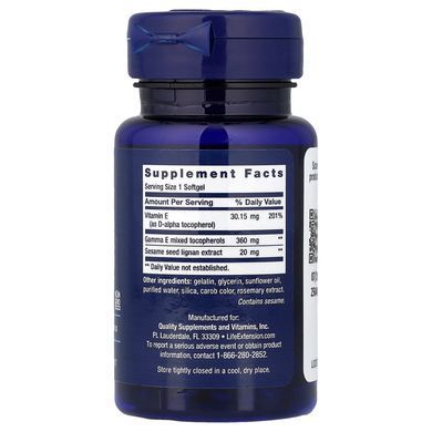Life Extension Gamma E Mixed Tocopherols 60 Softgels Витамин Е