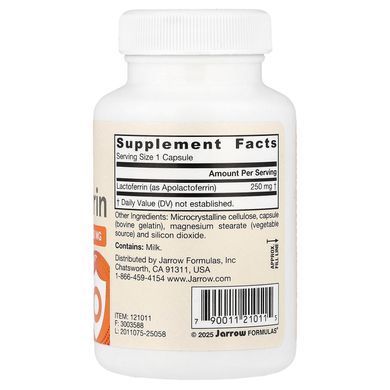 Jarrow Formulas Lactoferrin Freeze Dried 250 mg 60 капсул Молозиво (Colostrum) та Лактоферин