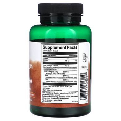 Swanson Triple Strength Super EPA & DHA 900 mg 60 рідких капсул Омега-3