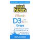 Natural Factors Vitamin D3 Drops for Kids 400 IU 15 мл