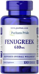Puritan's Pride Fenugreek 610 mg 100 капсул Інші екстракти