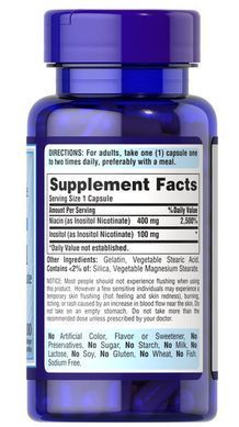 Puritan's Pride Flush Free Niacin 500 mg 100 capsules Ниацин (B-3)