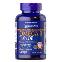 (Зліплені капсули) Puritan's Pride One Per Day Omega-3 Fish Oil 1400 mg 90 капс Омега-3
