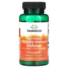 Swanson Ultimate Immune Defense with C, D, Zinc & Elderberry 60 капсул Інші екстракти