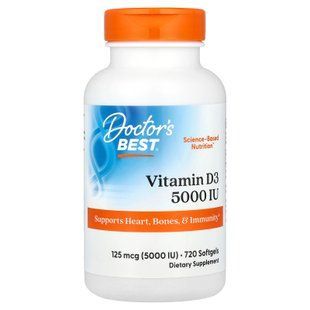 Doctor's Best Vitamin D3 125 mcg 5000 IU 720 капсул Вітамін D