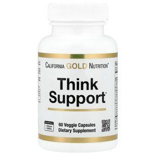California Gold Nutrition Think Support 60 рослинних капсул Гінкго Білоба