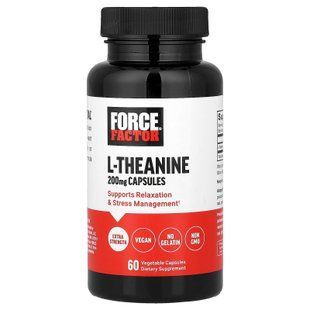 Force Factor L-Theanine 200 mg 60 растительных капсул Теанин