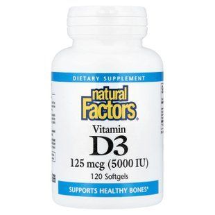 Natural Factors Vitamin D3 5,000 IU 120 капсул Вітамін D