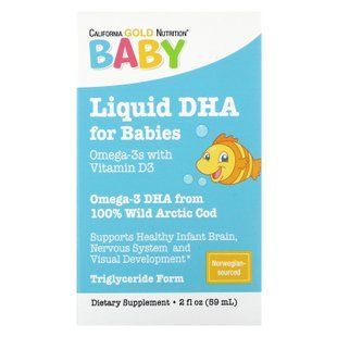 California Gold Nutrition Baby's DHA Omega-3&nbsp;with Vitamin D3 59 ml Омега-3