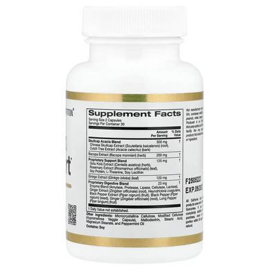 California Gold Nutrition Think Support 60 рослинних капсул Гінкго Білоба