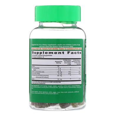 GummiKing Echinacea Plus Vitamin C and Zinc 60 жувальних цукерок Комплекс мультивітамінів для дітей